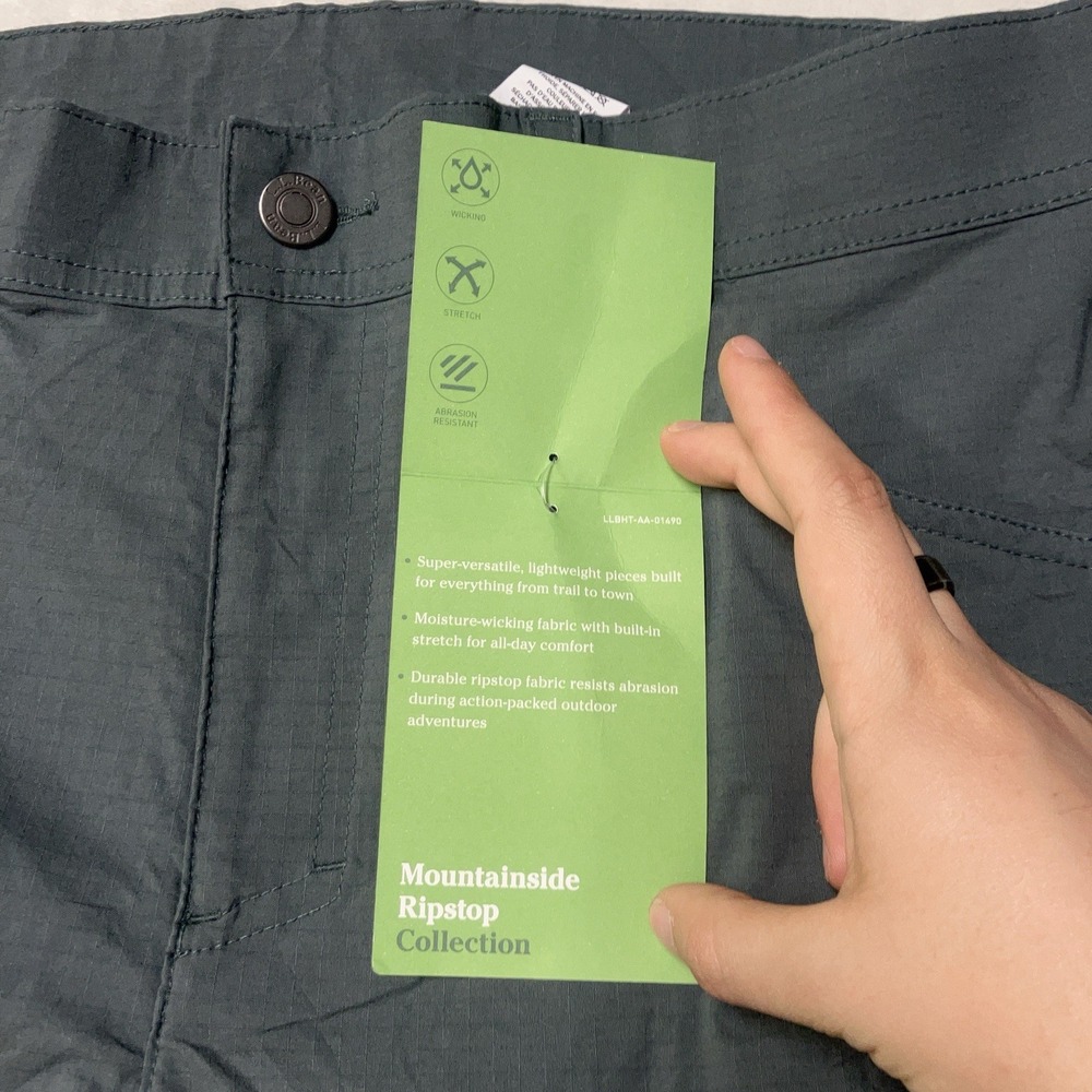 NWT LL Bean Mountainside Ripstop 5-Pocket Pants Men 32x34 Fit 34x34 Green 527384 - Picture 3 of 11